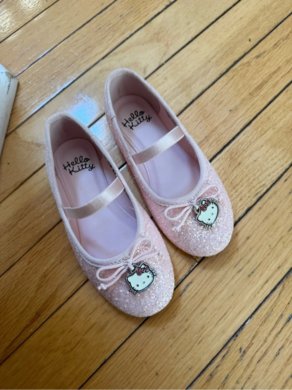 H&M Pink Glitter Hello Kitty Bow Ballet Flats